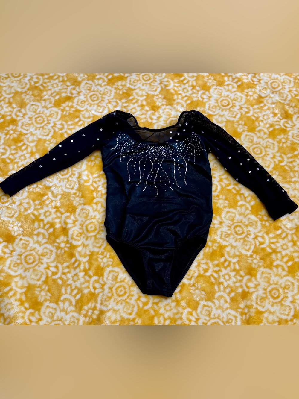 Baohulu Girls Gymnastics Leotard - Black Rhinestone - Size 4 - Great Condition